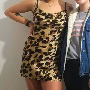 BOOHOO Animal print slip dress